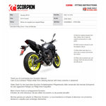 Scorpion Serket Taper De-Cat Race Carbon Fibre Exhaust - Yamaha MT-07 Full System 2014 - 2020