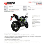 Scorpion Red Power Black Ceramic Exhaust - Kawasaki Z125 2018 - 2021