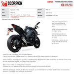 Scorpion Red Power Black Ceramic Slip-On Exhaust (Pair) - Kawasaki Z1000 2017 - 2020