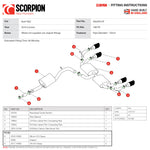 Scorpion Car Exhaust GPF-Back System (Resonated) Carbon Fibre Ascari - Audi SQ2 GPF Model 2019 - 2021