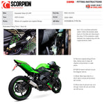 Scorpion Red Power Full System Black Ceramic Exhaust - Kawasaki Ninja ZX-25R 2020 - 2021