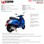 Scorpion Serket Parallel Black Ceramic Half System Exhaust - Vespa GTS 125 iGET 2020 - 2021