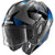 Shark Evo-GT Tekline Black Anthracite Blue Flip Front Motorcycle Helmet & Visor