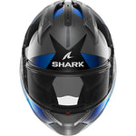 Shark Evo-GT Tekline Black Anthracite Blue Flip Front Motorcycle Helmet & Visor