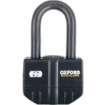 Oxford Boss Alarm 16mm Padlock Black (incl. FREE Cro-Mo 12mm Gold Series Chain 1.5m)