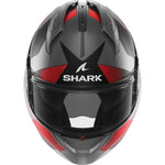 Shark Evo-GT Tekline Matt Black Anthracite Red Flip Front Motorcycle Helmet & Visor