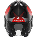 Shark Evo-GT Tekline Matt Black Red Flip Front Motorcycle Helmet & Visor