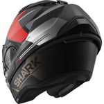 Shark Evo-GT Tekline Matt Black Red Flip Front Motorcycle Helmet & Visor