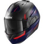 Shark Evo-ES Kryd Matt Anthracite Blue Red Flip Front Motorcycle Helmet & Visor