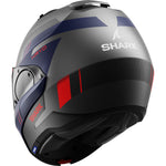 Shark Evo-ES Kryd Matt Anthracite Blue Red Flip Front Motorcycle Helmet & Visor