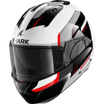 Shark Evo-ES Kryd White Black Red Flip Front Motorcycle Helmet & Visor