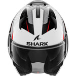 Shark Evo-ES Kryd White Black Red Flip Front Motorcycle Helmet & Visor