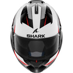 Shark Evo-ES Kryd White Black Red Flip Front Motorcycle Helmet & Visor