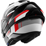 Shark Evo-ES Kryd White Black Red Flip Front Motorcycle Helmet & Visor