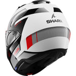 Shark Evo-ES Kryd White Black Red Flip Front Motorcycle Helmet & Visor