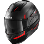 Shark Evo-ES Kryd Matt Anthracite Black Red Flip Front Motorcycle Helmet & Visor