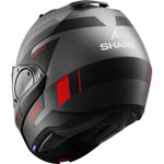 Shark Evo-ES Kryd Matt Anthracite Black Red Flip Front Motorcycle Helmet & Visor