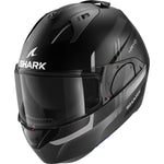 Shark Evo-ES Kryd Matt Black Anthracite Silver Flip Front Motorcycle Helmet & Visor