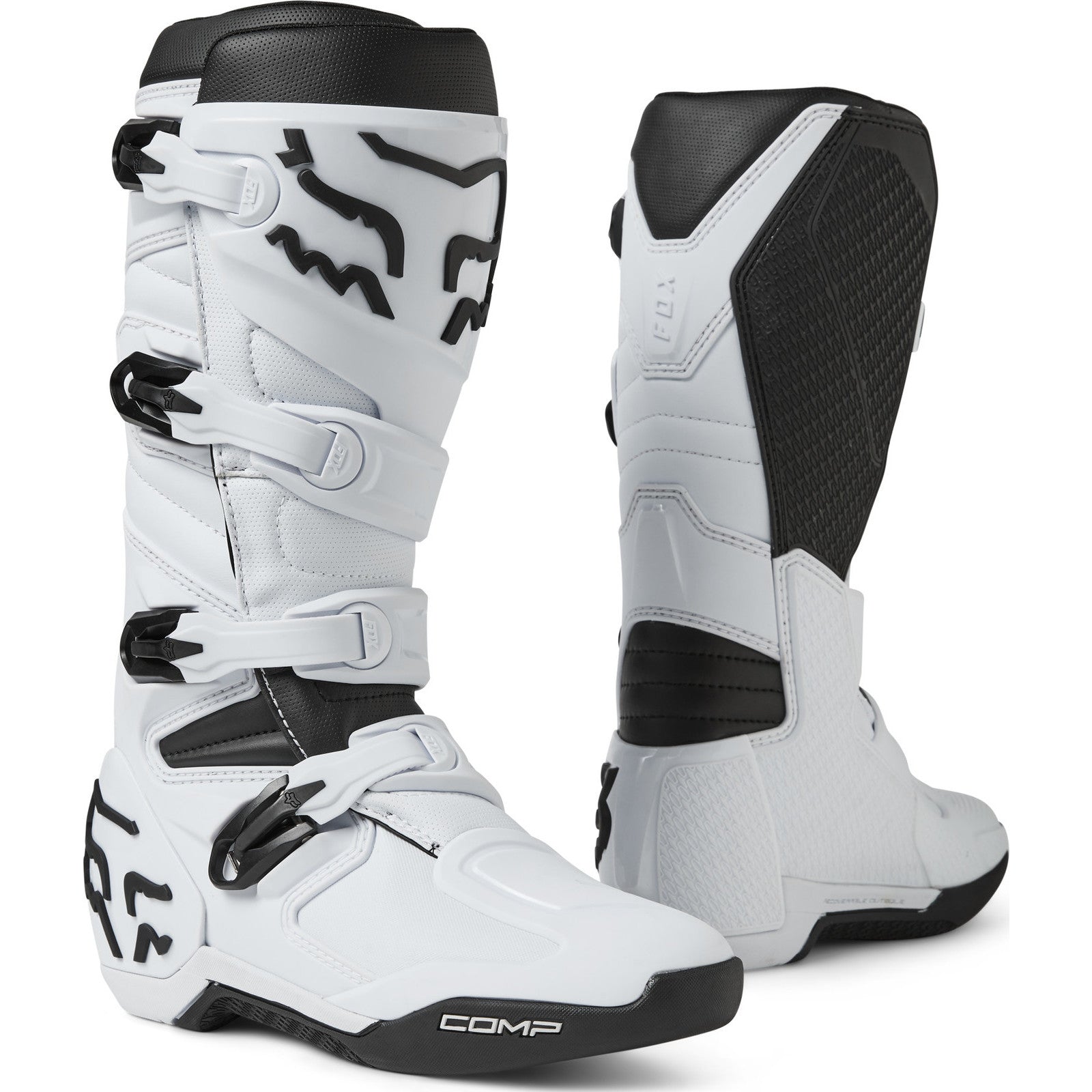 Fox Racing 2023 Comp White Motocross Boots Ghostbikes