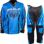 Wulfsport 2023 Kids Linear Motocross Jersey & Pants Blue Kit