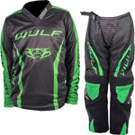 Wulfsport 2023 Kids Linear Motocross Jersey & Pants Green Kit