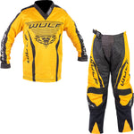 Wulfsport 2023 Kids Linear Motocross Jersey & Pants Yellow Kit