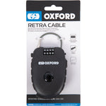 Oxford Retra Cable Motorcycle Helmet Combination Lock 75 cm Black (LK100)