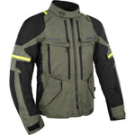 Oxford Rockland Motorcycle Jacket & Trousers Khaki Black Fluo Kit