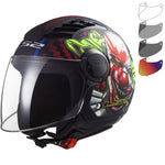 LS2 OF562 Airflow L Happy Dreams Open Face Motorcycle Helmet & Visor