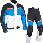 Oxford Mondial 2.0 Dry2Dry Motorcycle Jacket & Trousers Grey Blue Red Kit