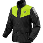 Rev It Nitric 4 H2O Motorcycle Rain Jacket & Trousers Black Neon Yellow-Black Kit