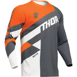 Thor Sector Checker 2024 Motocross Jersey & Pants Charcoal Orange Kit