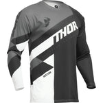 Thor Sector Checker 2024 Youth Motocross Jersey & Pants Charcoal Black Grey Kit