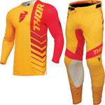 Thor Prime Analog 2024 Motocross Jersey & Pants Lemon Red Kit