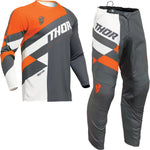 Thor Sector Checker 2024 Motocross Jersey & Pants Charcoal Orange Kit