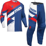 Thor Sector Checker 2024 Motocross Jersey & Pants Navy Red Kit