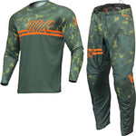 Thor Sector Digi 2024 Motocross Jersey & Pants Forest Green Camo Kit