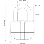 Oxford Boss Alarm 16 mm & Chain Lock 12 mm x 1.2 m Black (LK480)