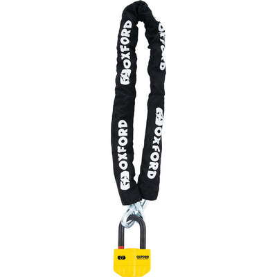 Oxford Boss Alarm 14 mm & Chain Lock 12 mm x 1.2 m Yellow (LK487)