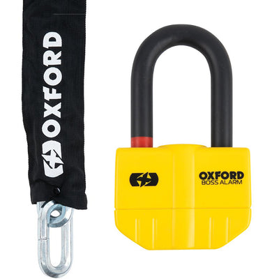 Oxford Hex Chain 14.5mm x 1.2m & Boss Alarm Disc Lock 14mm