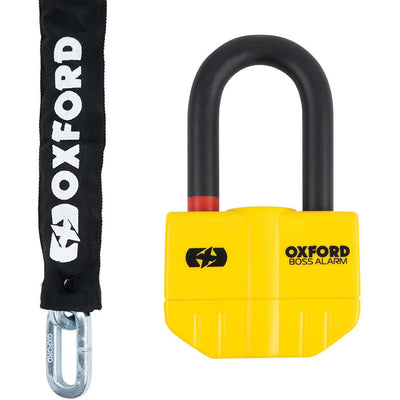 Oxford Chain 12 mm x 1.5 m & Boss Alarm Disc Lock 14 mm