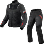 Rev It Tornado 4 H2O Ladies Motorcycle Jacket & Trousers Black Anthracite-Black Kit