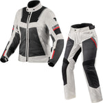 Rev It Tornado 4 H2O Ladies Motorcycle Jacket & Trousers Silver Black Kit