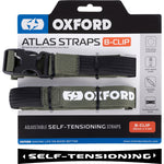 Oxford Atlas B-Clip 26mm x 2.0m Self-Tensioning Straps (Pair)