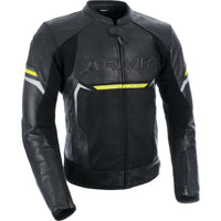 ARMR Raiden 3.0 Leather Motorcycle Jacket - Black Fluo Yellow