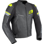 Oxford Cypher 1.0 Leather Motorcycle Jacket - Black Fluo Yellow