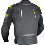 Oxford Cypher 1.0 Leather Motorcycle Jacket - Black Fluo Yellow