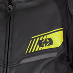 Oxford Cypher 1.0 Leather Motorcycle Jacket - Black Fluo Yellow