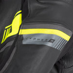 Oxford Cypher 1.0 Leather Motorcycle Jacket - Black Fluo Yellow