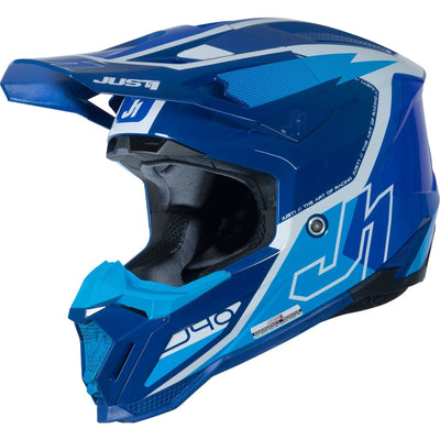 Just1 J40 Flash Motocross Helmet - White Blue